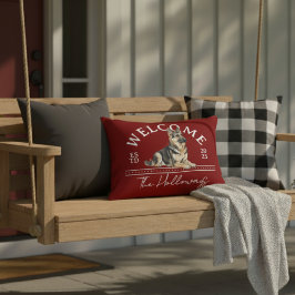 Välkomsthälsning för den tyska Shepherd Anpassning Prydnadskudde