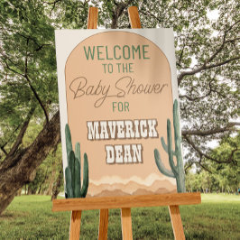 Välkomsthälsning för Desert Cactus Southwest Baby Poster