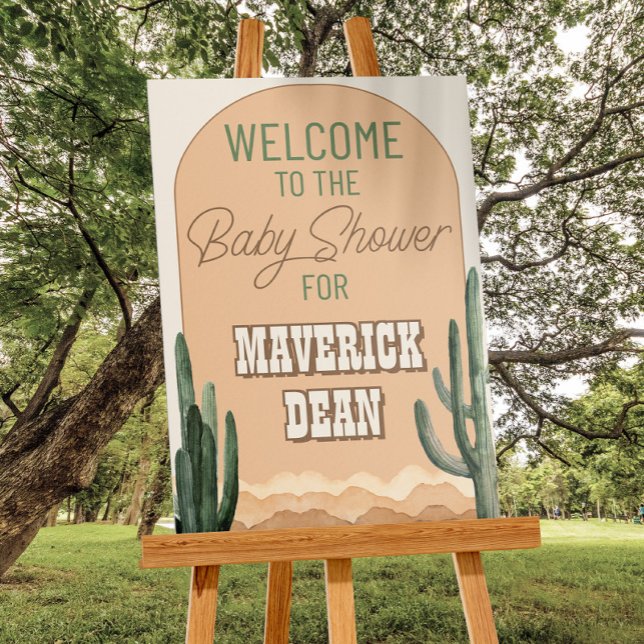 Välkomsthälsning för Desert Cactus Southwest Baby  Poster (Skapare uppladdad)