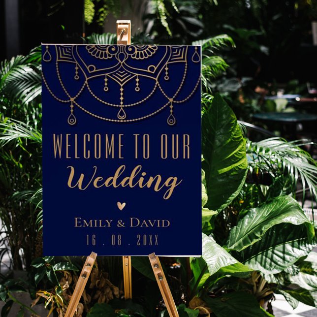 Välkomsthälsning för elegant Blue Indian Tradition Poster (Skapare uppladdad)