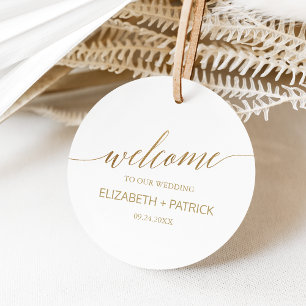 Välkomsthälsning för elegant Calligraphy Bröllop Gåvor Etiketter