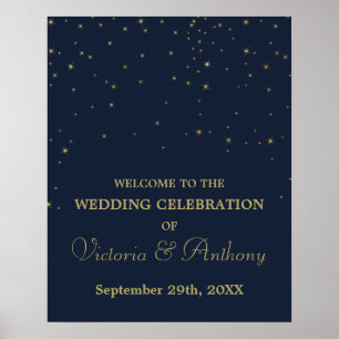 Välkomsthälsning för elegant flottan/Guld-fallande Poster