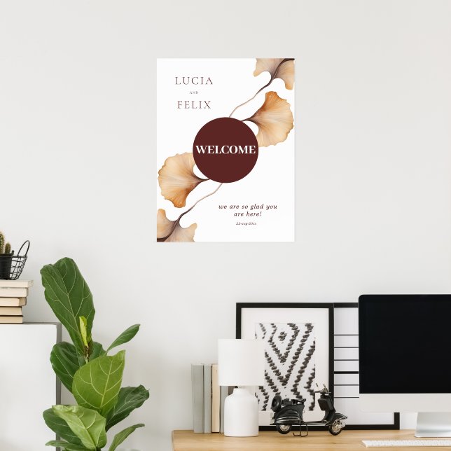 Välkomsthälsning för elegant - minimalistisk höst  poster (Hemmakontoret)