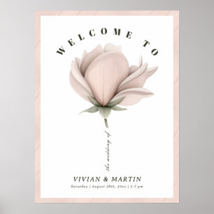 Välkomsthälsning för en enda stor Blommigt Bröllop Poster