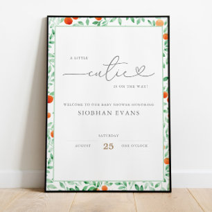 Välkomsthälsning för en liten kutym, modern babyåd poster
