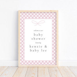 Välkomsthälsning för enkel modern Rosa Play Bow Ba Poster