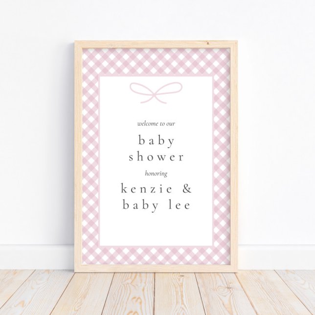 Välkomsthälsning för enkel modern Rosa Play Bow Ba Poster (Skapare uppladdad)