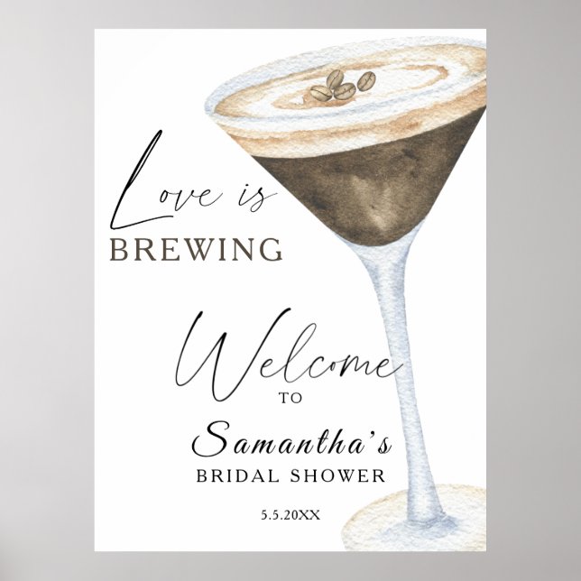 Välkomsthälsning för Espresso Martini Möhippa Poster (Framsidan)