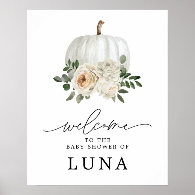 Välkomsthälsning för Fall Baby Shower Poster (Framsidan)