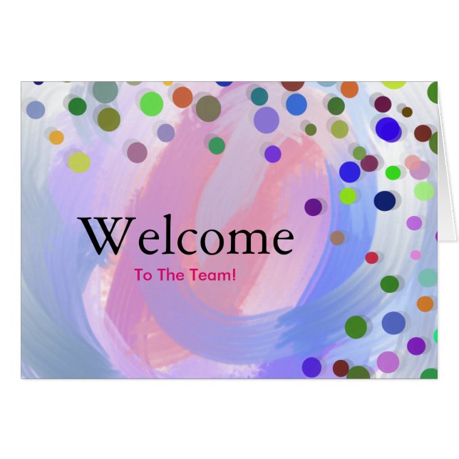 Välkomsthälsning för färglösa Polka dots Hälsningskort (Framsidan Horizontal)