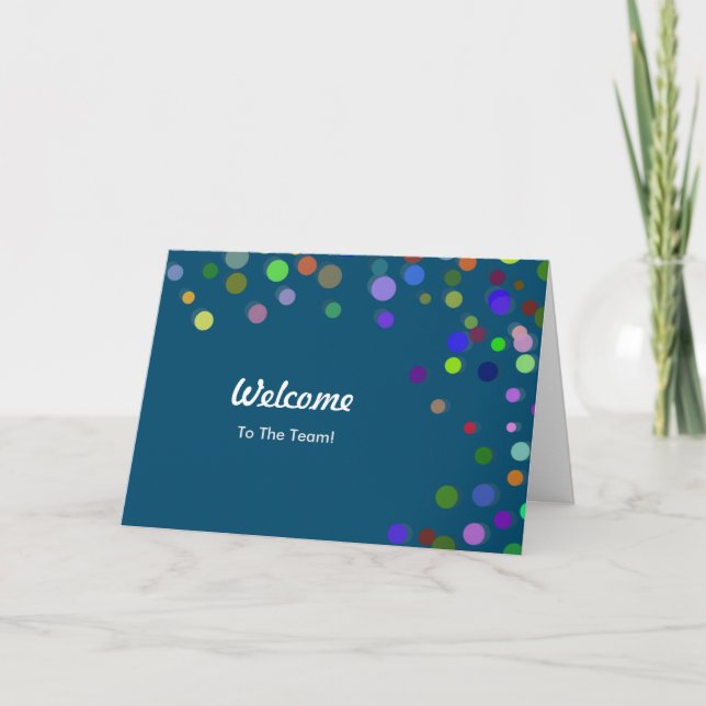 Välkomsthälsning för färglösa Polka dots Kort (Framsida)