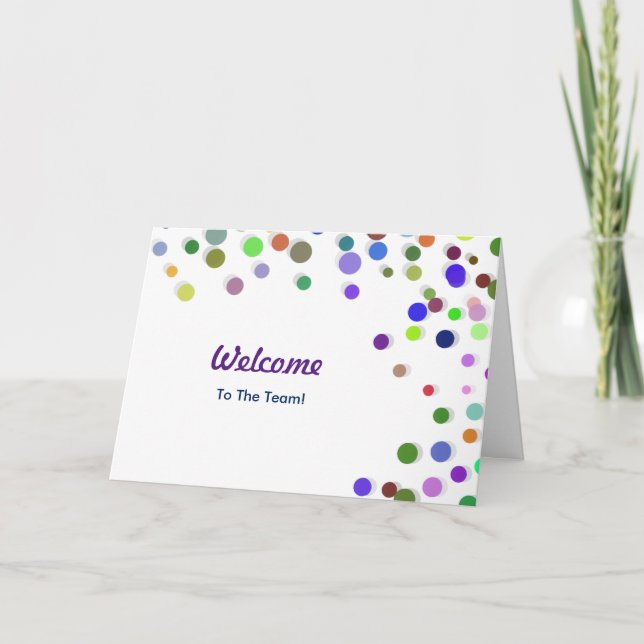 Välkomsthälsning för färglösa Polka dots Kort (Framsida)