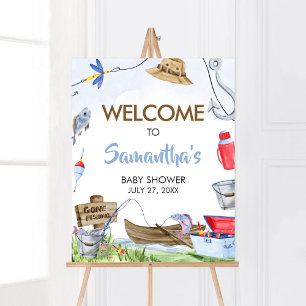 Välkomsthälsning för fiskets babyskor poster
