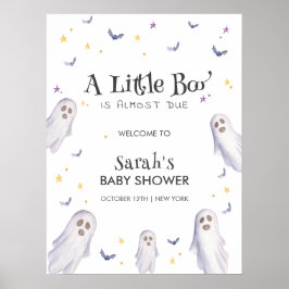 Välkomsthälsning för Ghost Baby Shower Modern Litt Poster