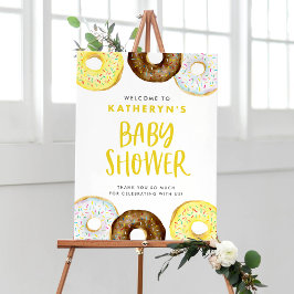 Välkomsthälsning för gult och choklad poster