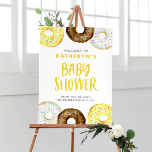 Välkomsthälsning för gult och choklad poster