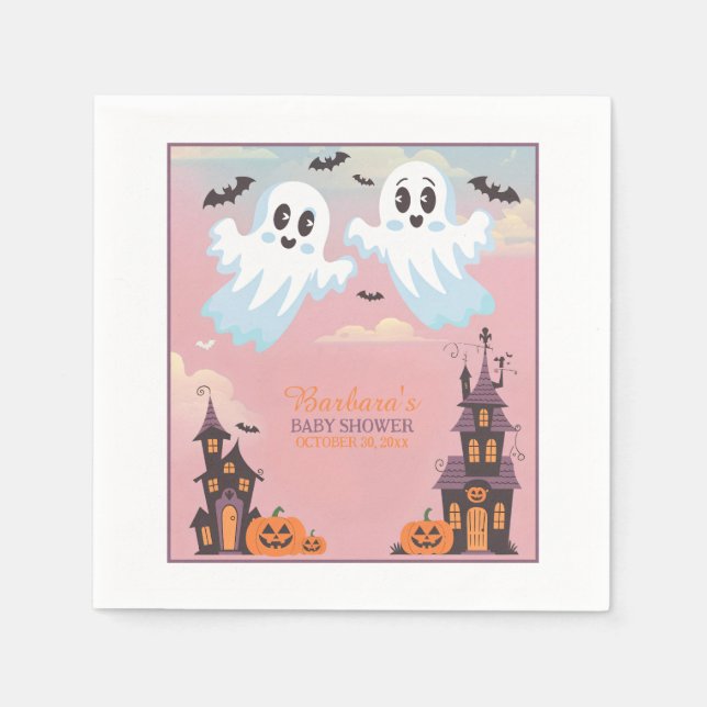 Välkomsthälsning för halloween Baby Shower från Tw Pappersservett (Framsidan)