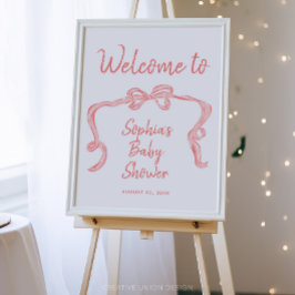 Välkomsthälsning för hand plockade Bow Girl Baby S Poster