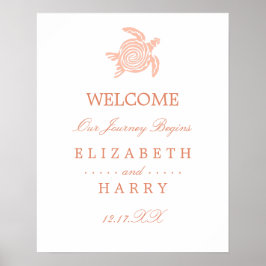 Välkomsthälsning för havssköldpaddan Soft Coral Be Poster