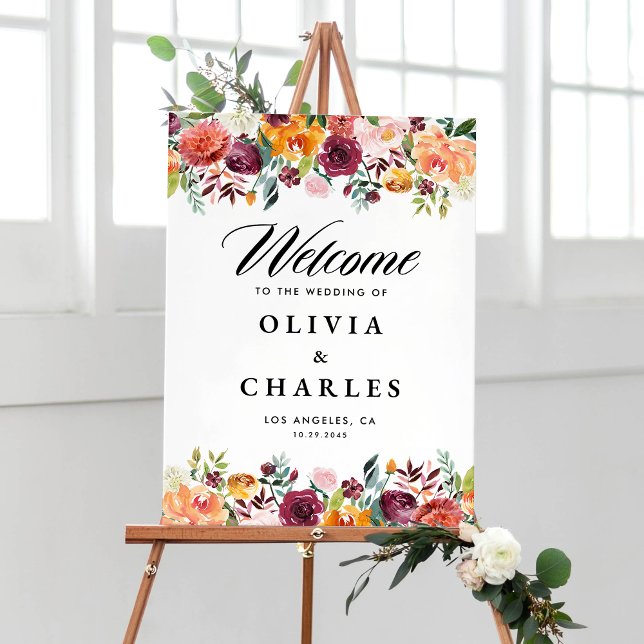 Välkomsthälsning för höstblommor på hösten poster (Skapare uppladdad)