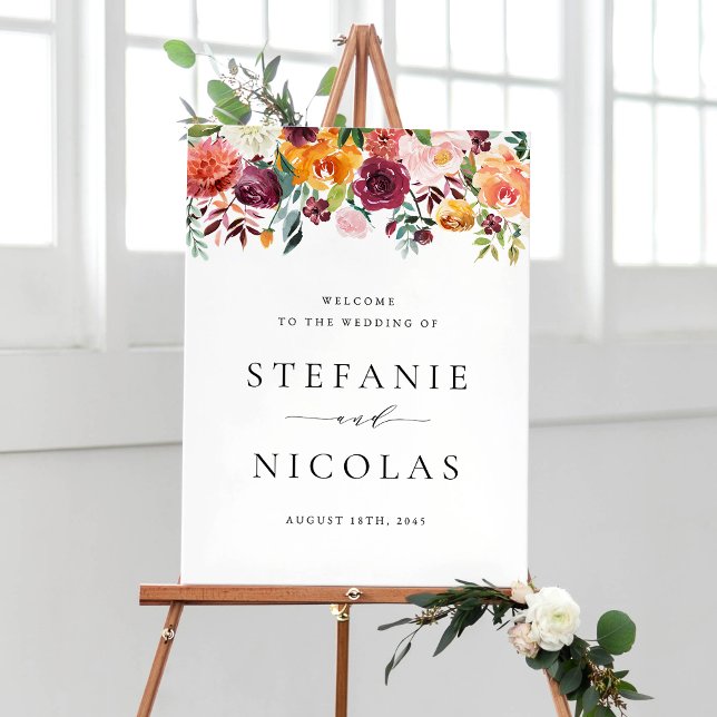 Välkomsthälsning för höstblommor på hösten poster (Skapare uppladdad)