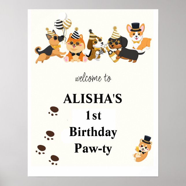 Välkomsthälsning för hundvalpar i Hundar Poster (Framsidan)