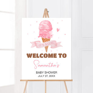 Välkomsthälsning för Ice Cream Baby Shower Poster