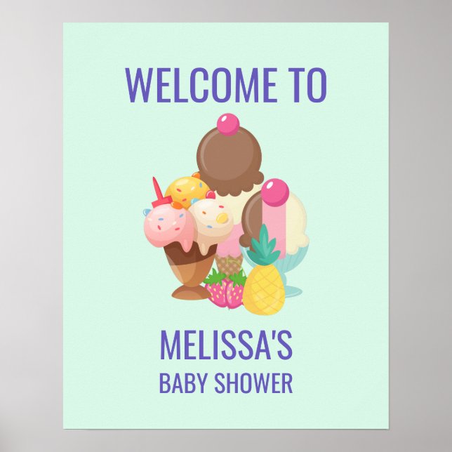 Välkomsthälsning för Ice Cream Desserts Poster (Framsidan)