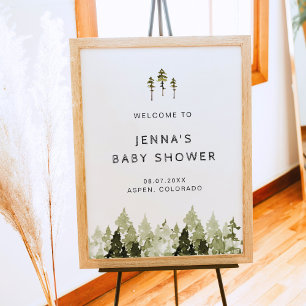 Välkomsthälsning för JENNA Rustic Gräs Träd Baby S Poster