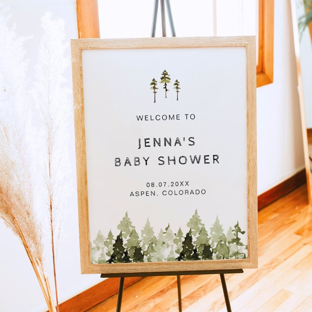 Välkomsthälsning för JENNA Rustic Gräs Träd Baby S Poster (Skapare uppladdad)