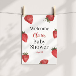 Välkomsthälsning för jordgubbsbabykläder poster