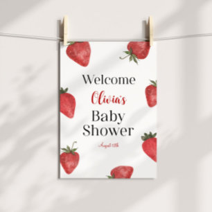 Välkomsthälsning för jordgubbsbabykläder poster
