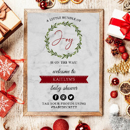 Välkomsthälsning för Jul-babyskor Poster