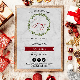 Välkomsthälsning för Jul-babyskor Poster