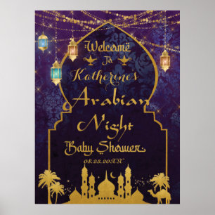 Välkomsthälsning för lanternor i exotisk arabisk n poster