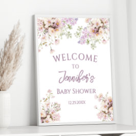 Välkomsthälsning för Lavender Blommigt Vår Flicka Poster