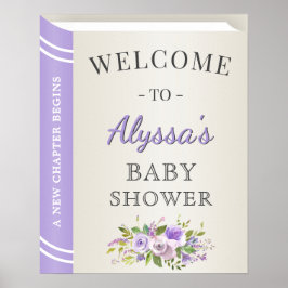 Välkomsthälsning för Lavender Girl Baby Shower Poster