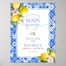 Välkomsthälsning för Lemon Blue Tile-Möhippa Poster