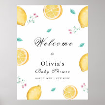 Välkomsthälsning för Lemon Citrus Baby Shower, som