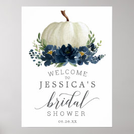 Välkomsthälsning för marin blå Möhippa - Poster