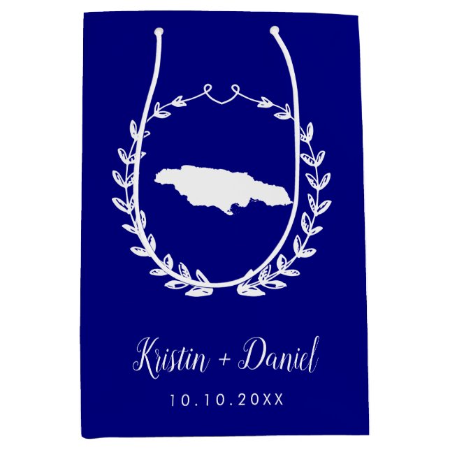 Välkomsthälsning för marinblått Jamaica Karta Bröl (Framsidan)