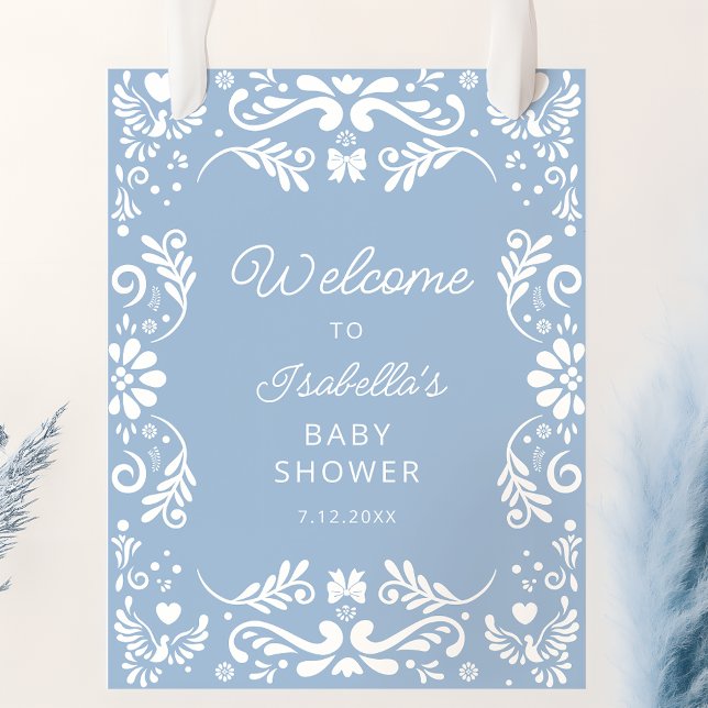 Välkomsthälsning för mexikanska blå babyskor poster (Skapare uppladdad)