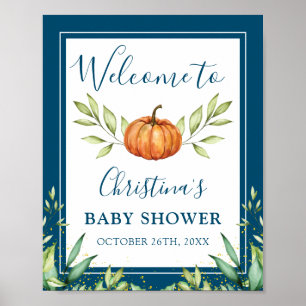 Välkomsthälsning för midnattsblått knumpkin Fall B Poster