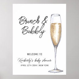 Välkomsthälsning för minimal Boho Champagne Brunch Poster