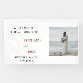 Välkomsthälsning för minimal elegant i Photo Bröll