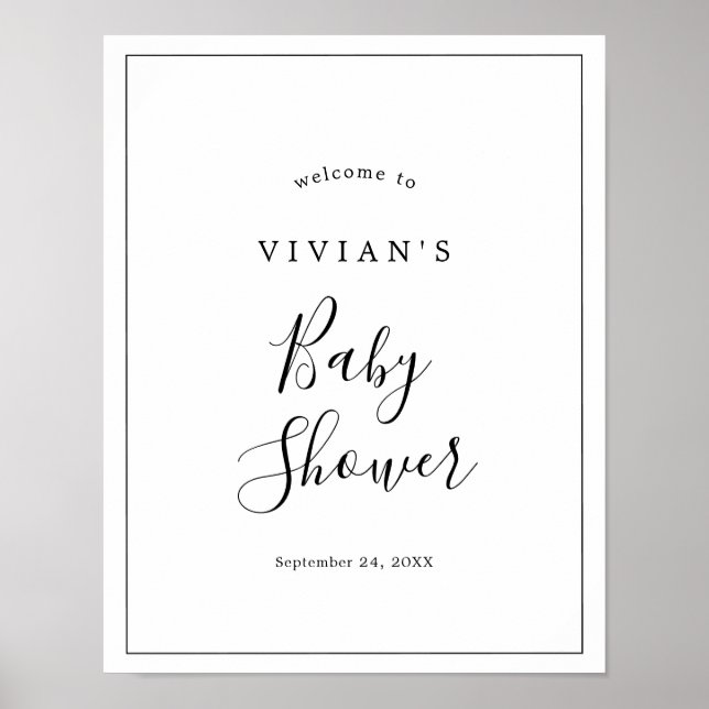 Välkomsthälsning för minimalistisk babyskare poster (Framsidan)