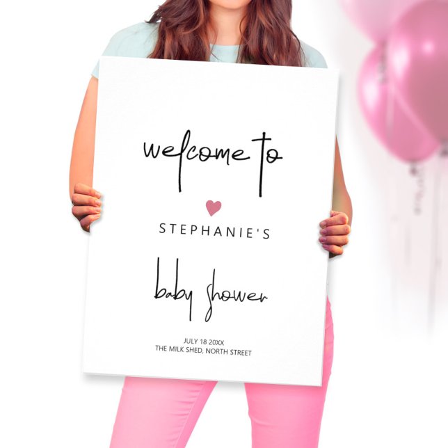 Välkomsthälsning för minimalistisk Rosa Heart Flic Poster (Skapare uppladdad)