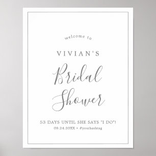 Välkomsthälsning för minimalistisk Silver-Möhippa Poster