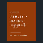 Välkomsthälsning för minimalistisk Terracotta-Förl Poster<br><div class="desc">Välkomsttecken för minimalistisk Terracotta-Förlovningsfest</div>