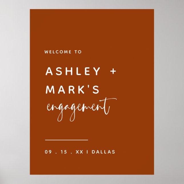 Välkomsthälsning för minimalistisk Terracotta-Förl Poster (Framsidan)